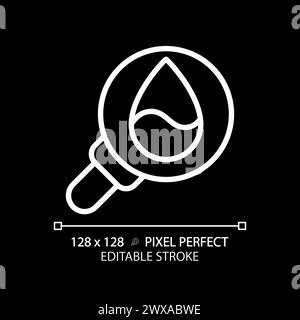 Water quality testing white linear icon for dark theme Stock Vector ...