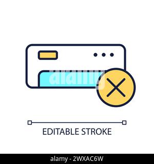 AC unit error RGB color icon Stock Vector