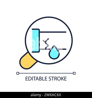 Cracked pipe RGB color icon Stock Vector