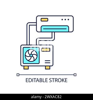 Split type of AC RGB color icon Stock Vector