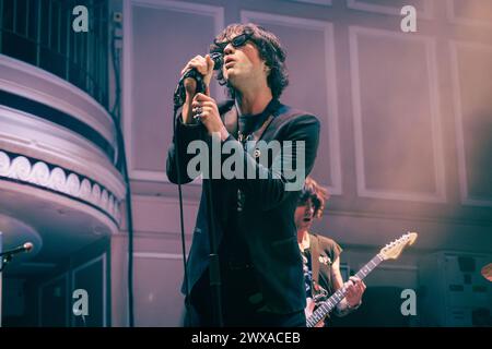 28th March 2024 - Newcastle, UK: Bad Nerves perform at O2 City Hall Newcastle supporting The Hives on their 2024 UK tour. Photo: Thomas Jackson / Alamy Live News Stock Photo