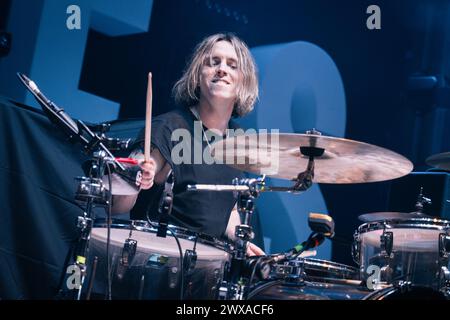 28th March 2024 - Newcastle, UK: Bad Nerves perform at O2 City Hall Newcastle supporting The Hives on their 2024 UK tour. Photo: Thomas Jackson / Alamy Live News Stock Photo