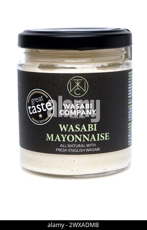 Jar of Wasabi Mayonnaise from The Wasabi Company made with all Natural Fresh English Wasabi Stock Photo