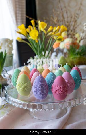 art, assortment, background, candle, candle making, candles, celebration, color, colored, colorful, crafting, decor, decoration, decorative, design, e Stock Photo