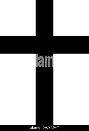 Religion cross icon vector illustration on white background. The Christian cross is a symbol of Jesus Christ's passion (shown is simple Latin cross) Stock Vector