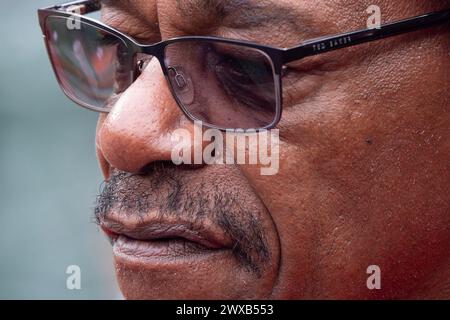 Portrait of an elderly black man in glasses Stock Photo