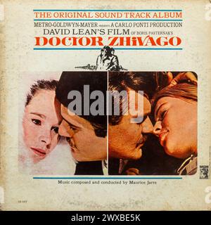 The original soundtrack album to David Lean's film Doctor Zhivago, vinyl LP record album cover Stock Photo