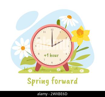 Daylight saving time vector poster Stock Vector