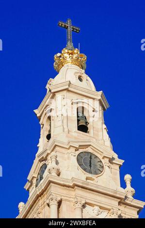 Basilica of Our Lady of the Rosary, Basilica of the Rosary, pilgrimage church, Santuario de Fatima, Fatima shrine, Fatima, Ourem, Santarem, view of a Stock Photo