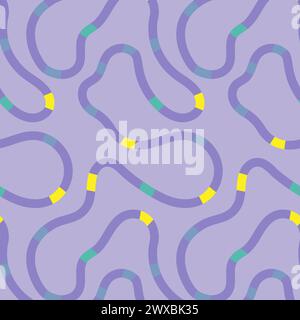 bold doodle lines seamless pattern. Abstract modern squiggle wavy ornament background Fun colorful line Creative minimalist style art background desig Stock Vector