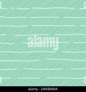 green, pale background with brush texture effect, weave plaid style fine broken lines. Irregular check repeat pattern. Square diagonal shape, grunge n Stock Vector