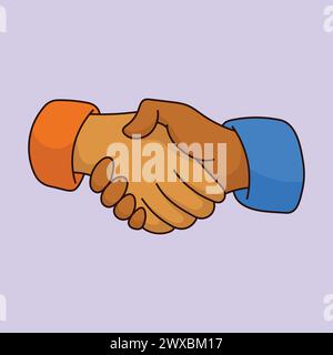 Shaking hands business vector illustration Two people shaking hand for agreement Shaking Hand Vector success partnership deal concept and friendship Stock Vector