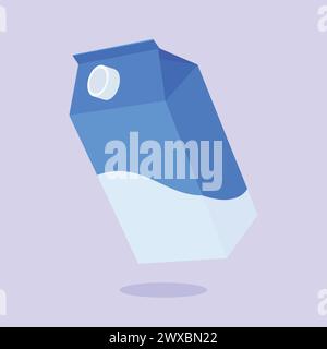Fresh Milk Box Vector Illustration Icon Fresh Carton of Milk Box icon healthy Milk Package Stock Vector