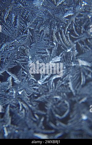 Ice flowers on a car window. Stock Photo