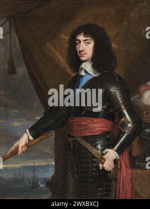 Portrait of King Charles II of England .  Oil Painting by Philippe de Champaigne. 1653 Stock Photo