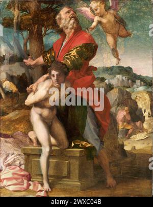 The Sacrifice of Isaac painting by Andrea del Sarto (Prado Stock Photo