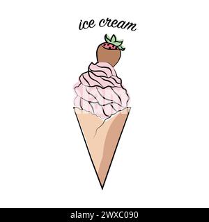 Vector illustration with ice cream cone Stock Photo