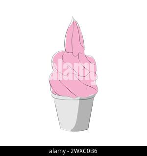 Vector illustration with ice cream Stock Photo