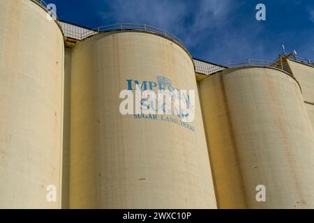 Sugar Land, Texas, USA - February 14, 2022: Former Imperial Sugar Refinery in Sugar Land, Texas, USA Stock Photo