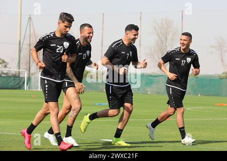 Afghanistan National Team players training during a training camp in Dubai UAE Stock Photo