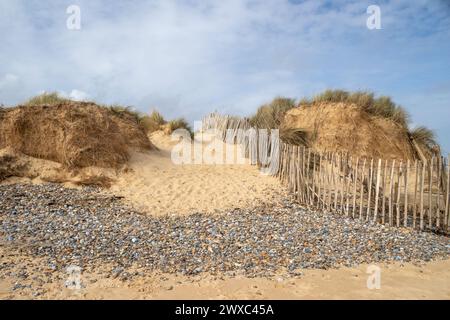 Coastal erosion on Walberswick Beach , Suffolk, England, United Kingdom Stock Photo