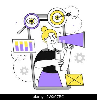 Contextual advertising targeting vector simple Stock Vector