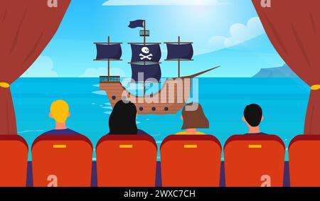 People in cinema vector Stock Vector