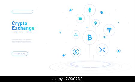 Crypto exchange white poster vector Stock Vector
