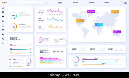 Dashboard panel white poster vector Stock Vector