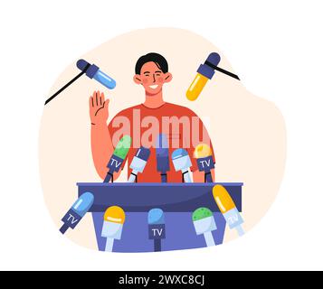 Press journalists vector concept Stock Vector