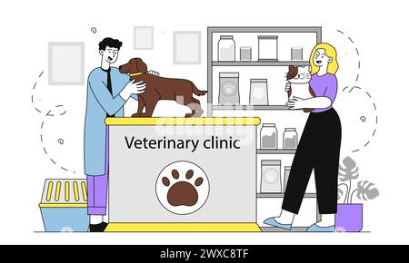 Veterinary clinic vector doodle Stock Vector