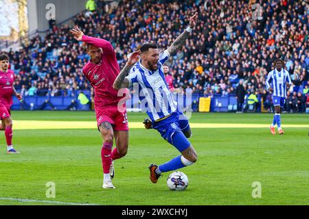 Hillsborough Stadium, Sheffield, England - 29th March 2024  - during the game Sheffield Wednesday v Swansea City, EFL Championship, 2023/24, Hillsborough Stadium, Sheffield, England - 29th March 2024  Credit: Arthur Haigh/WhiteRosePhotos/Alamy Live News Stock Photo