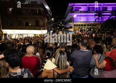 Medellin, Colombia. 28th Mar, 2024. Colombians celebrate the holy thursday with a night procession in Copacabana, northern of Medellin, Colombia, on March 28, 2024. Photo by: Juan J. Eraso/Long Visual Press Credit: Long Visual Press/Alamy Live News Stock Photo