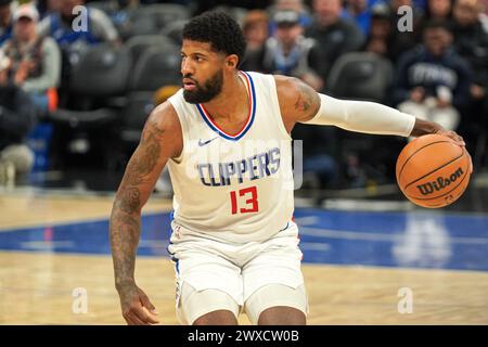 Orlando, Florida, USA, March 29, 2024, Los Angeles Clippers forward Paul George during the second half at the Kia Center. (Photo Credit: Marty Jean-Louis/Alamy Live News Stock Photo