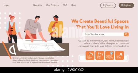 We create beautiful spaces you will love living in Stock Vector