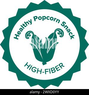 Healthy popcorn snack, high fiber meal emblem Stock Vector Image & Art