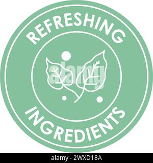 Refreshing ingredients, ecological content label Stock Vector