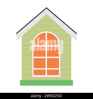 Flat Cartoon Style House Icon Stock Vector