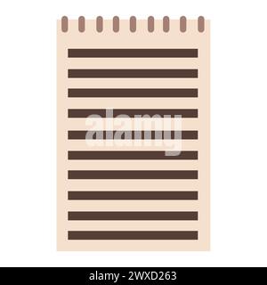Spiral Notepad With Horizontal Lines Icon Stock Vector