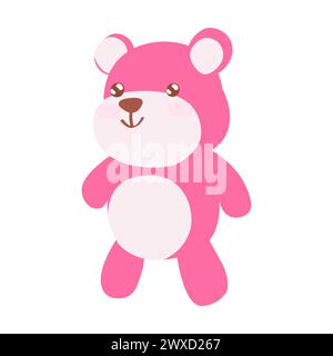 Pink Teddy Bear Icon Stock Vector