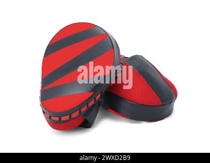 black and red boxing practive focus pad isolated Stock Photo