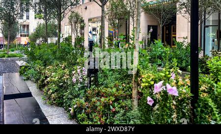 New York, USA; January 26, 2024: Strolling through Rockefeller Center Park, a vast architectural and commercial conglomerate located between 48th and Stock Photo