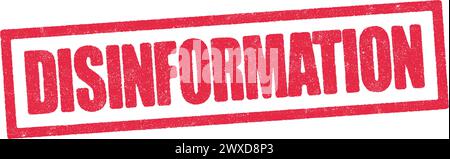 Vector illustration of the word Disinformation in red ink stamp Stock Vector