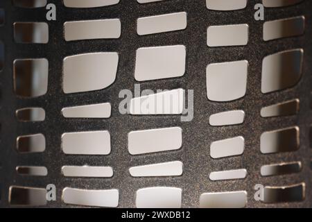 Decorative pattern. Metal net with white backgroun Stock Photo