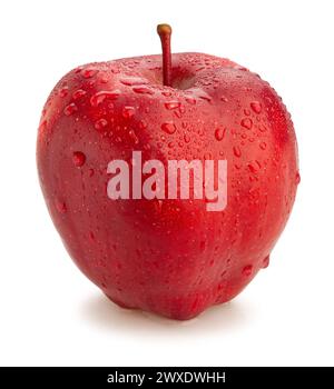 red delicious apple path isolated on white Stock Photo