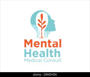 grow tree and mental health logo designs Stock Vector