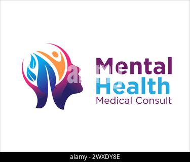 mental health logo designs for medical consult Stock Vector