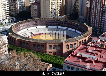 Stadion in Malaga, Blick von der Festung Stock Photo