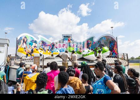 Johannesburg, South Africa. 30th Mar, 2024. Visitors are seen during the Rand Show 2024 in Johannesburg, South Africa, March 30, 2024. The Rand Show 2024, the annual entertainment and shopping extravaganza in South Africa, is held from March 28 to April 1 at the Johannesburg Expo Center. Credit: Zhang Yudong/Xinhua/Alamy Live News Stock Photo