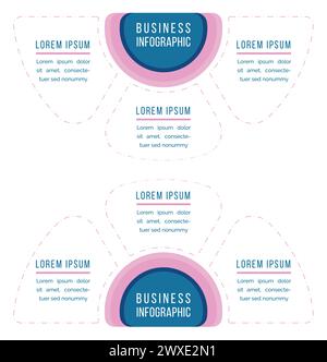 Business Infographic elements design 3 steps, objects, options or elements business information Stock Vector